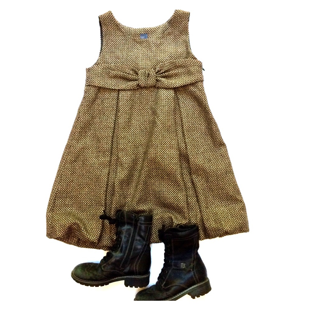 Zara Wool Blend Pleated Bubble Hem Dress